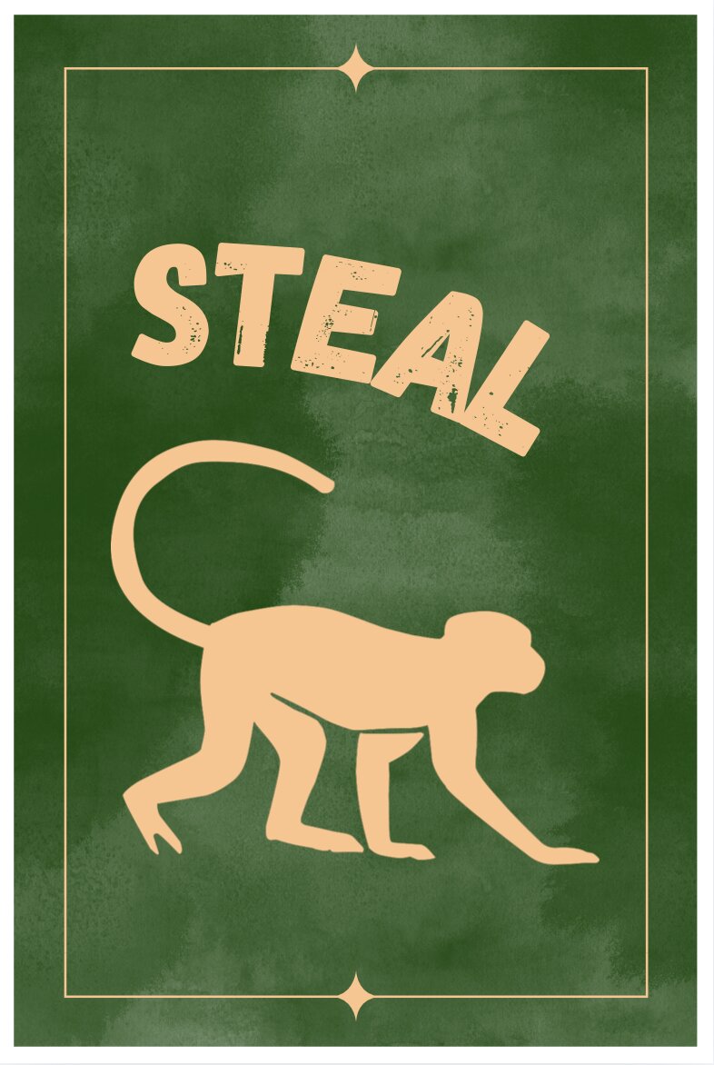 Illustration der Tierkarte Affe